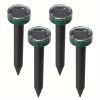 Mole proof solar drive mole proof solar sound wave mole proof pile, snake proof groundhog proof in courtyards, gardens, and lawns (4-piece set)(No shi