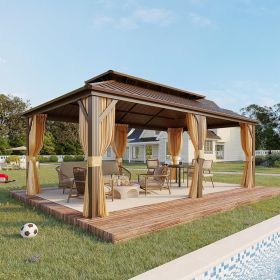 12' X 20'Hardtop Gazebo,Galvanized Steel Ventilation Double Roof Aluminum Frame,Outdoor Gazebo for Garden, Patio, Lawns, Parties (size: 10  X 13)